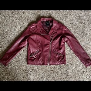 Maroon Faux Leather Forever21 Jacket